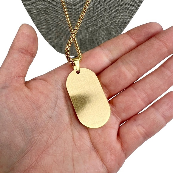 New FaithHeart Capricorn Zodiac Dog Tag Rolo Chain Necklace - Picture 4 of 9